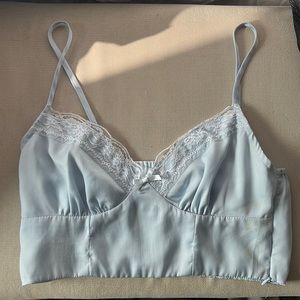 Princess Polly light blue crop top